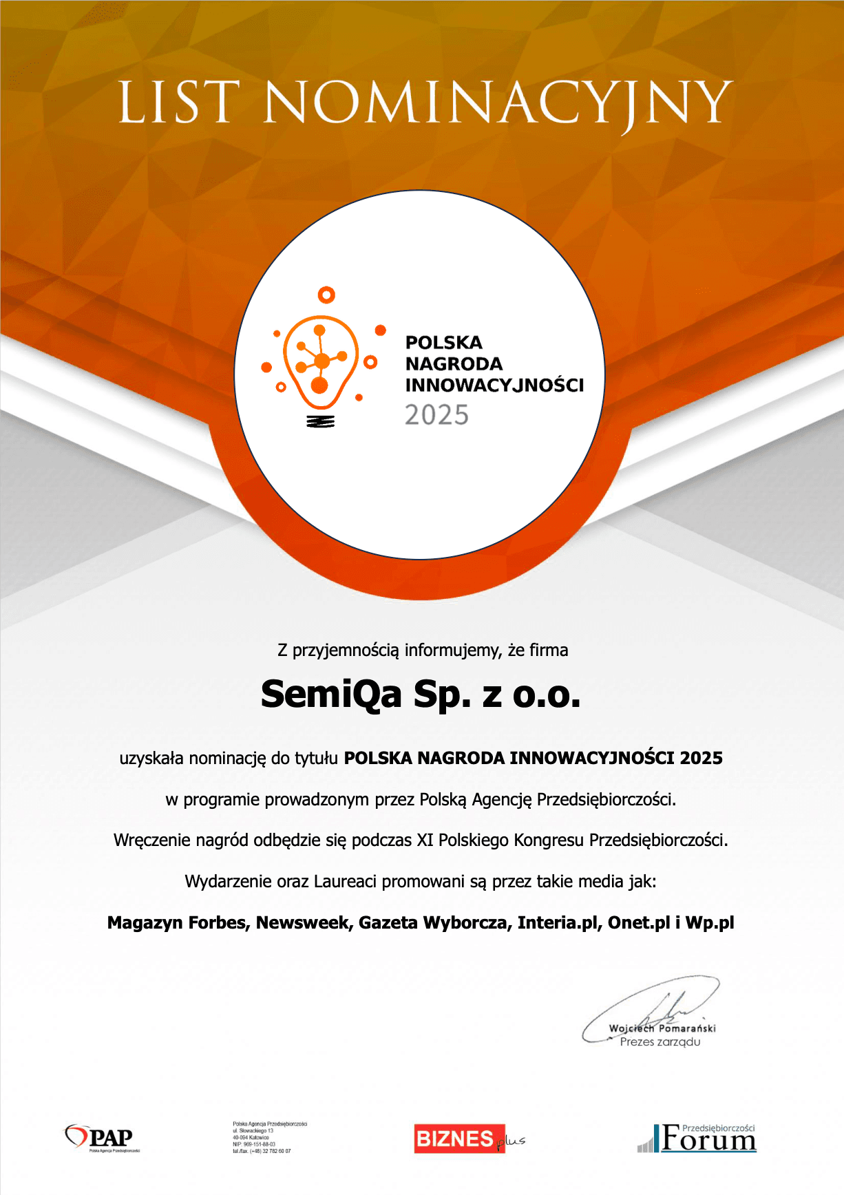 Polska Nagroda Innowacyjności 2025